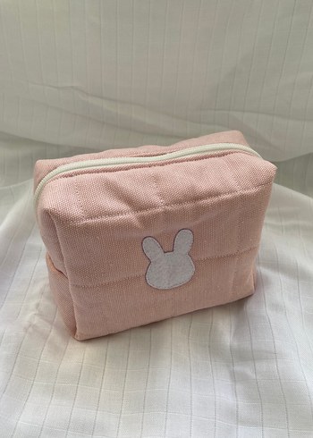 Pembe tavşan detaylı makyaj çantası - Görsel 4