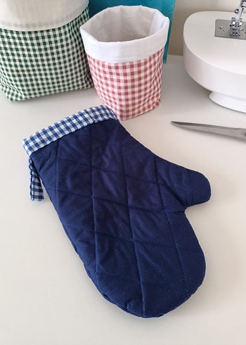 Lacivert Ekose Detaylı Fırın Eldiveni - Görsel 3