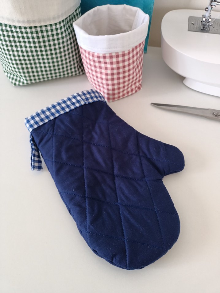 Lacivert Ekose Detaylı Fırın Eldiveni - Görsel 3