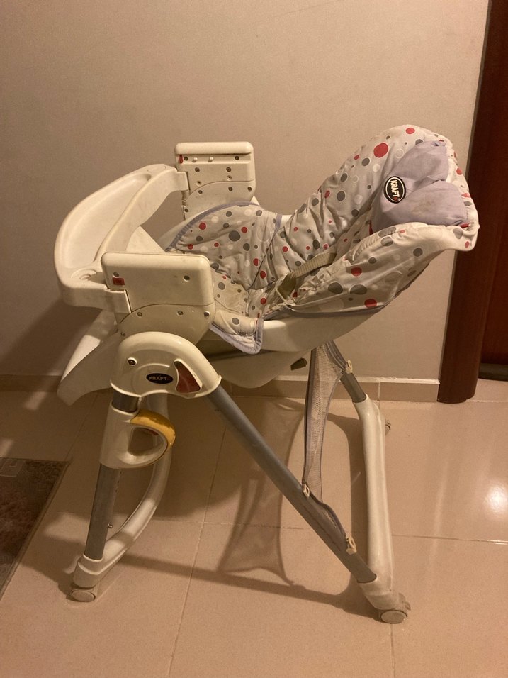 Gri Desenli Kraft Bebek Mama Sandalyesi - Görsel 3