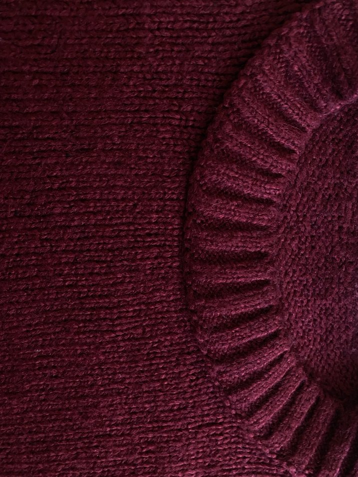 Bordo Kadın Triko Bisiklet Yaka Kazak - Görsel 4