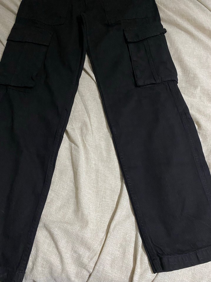 Siyah Kargo Pantolon - Görsel 4