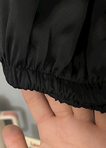 Siyah Uzun Kollu Drapeli V Yaka Elbise - Görsel 3