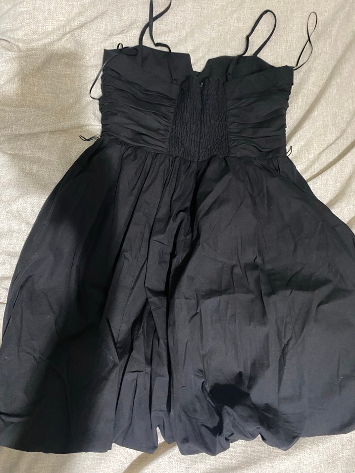 Zara Siyah Drapeli Straplez Elbise - Görsel 2