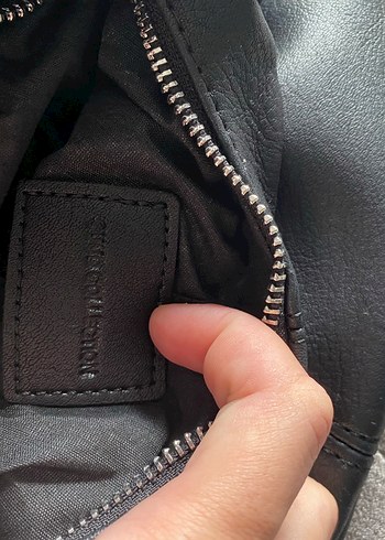 Suud Collection Fermuarlı Siyah Deri Kadın Çanta