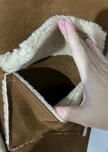 Kahverengi Kadın Uzun Süet Kaban - Görsel 5