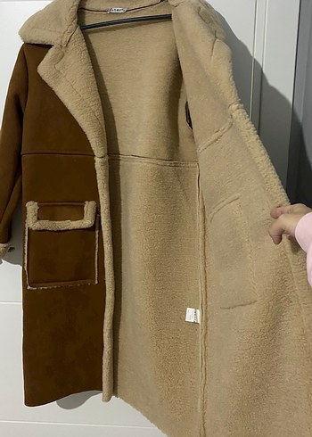 Kahverengi Kadın Uzun Süet Kaban - Görsel 3