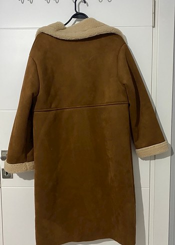 Kahverengi Kadın Uzun Süet Kaban - Görsel 2