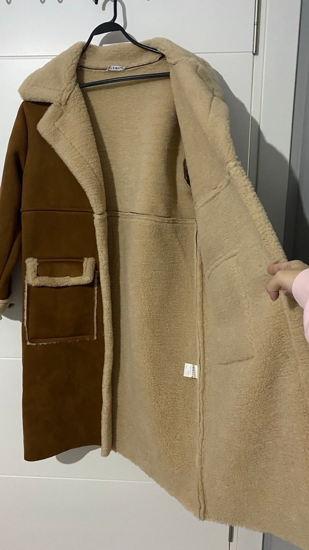 Kahverengi Kadın Uzun Süet Kaban - Görsel 3