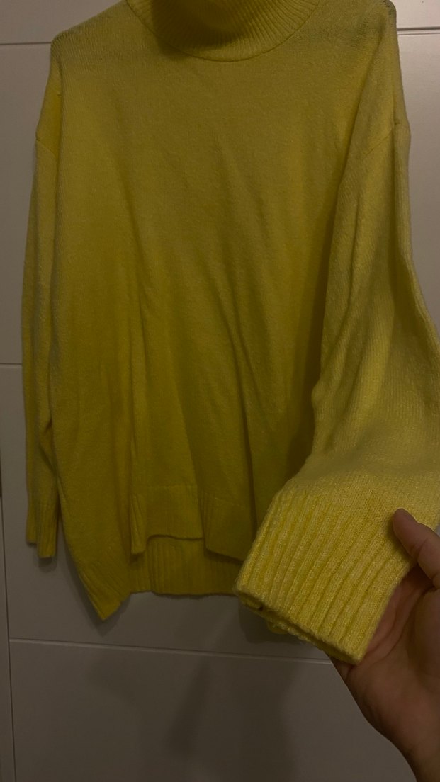 Sarı Boğazlı Triko Kadın Kazak - Görsel 2