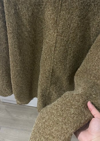 Kadın Kahverengi Örgü Yün Midi Kaban - Görsel 4