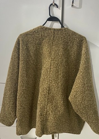 Kadın Kahverengi Örgü Yün Midi Kaban - Görsel 3