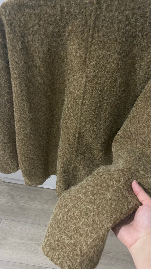 Kadın Kahverengi Örgü Yün Midi Kaban - Görsel 4