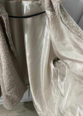 Bej Midi Rahat Kesim Kadın Kaban - Görsel 6