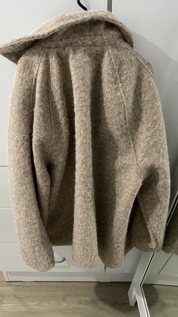 Bej Midi Rahat Kesim Kadın Kaban - Görsel 3