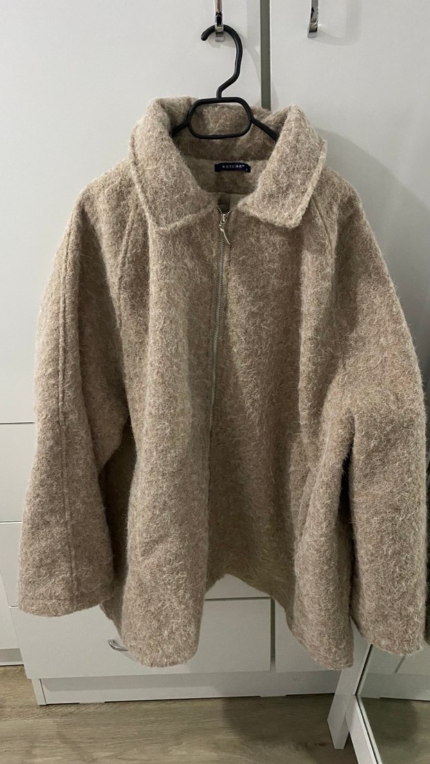 Bej Midi Rahat Kesim Kadın Kaban - Görsel 4