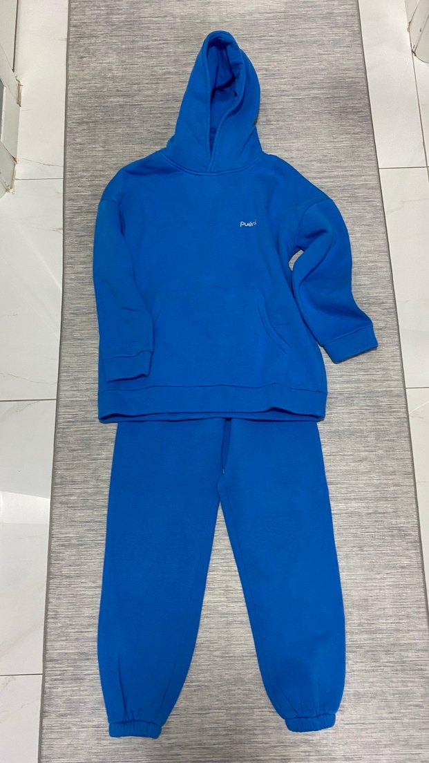 Kadın Mavi Rahat Kesim Eşofman Takımı - Görsel 3