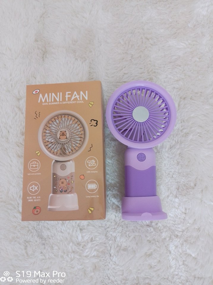 Mor Taşınabilir Mini Vantilatör - Görsel 3