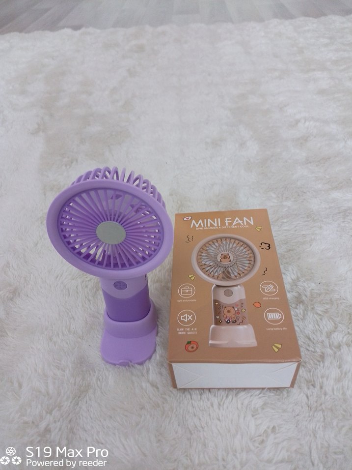 Mor Taşınabilir Mini Vantilatör - Görsel 4