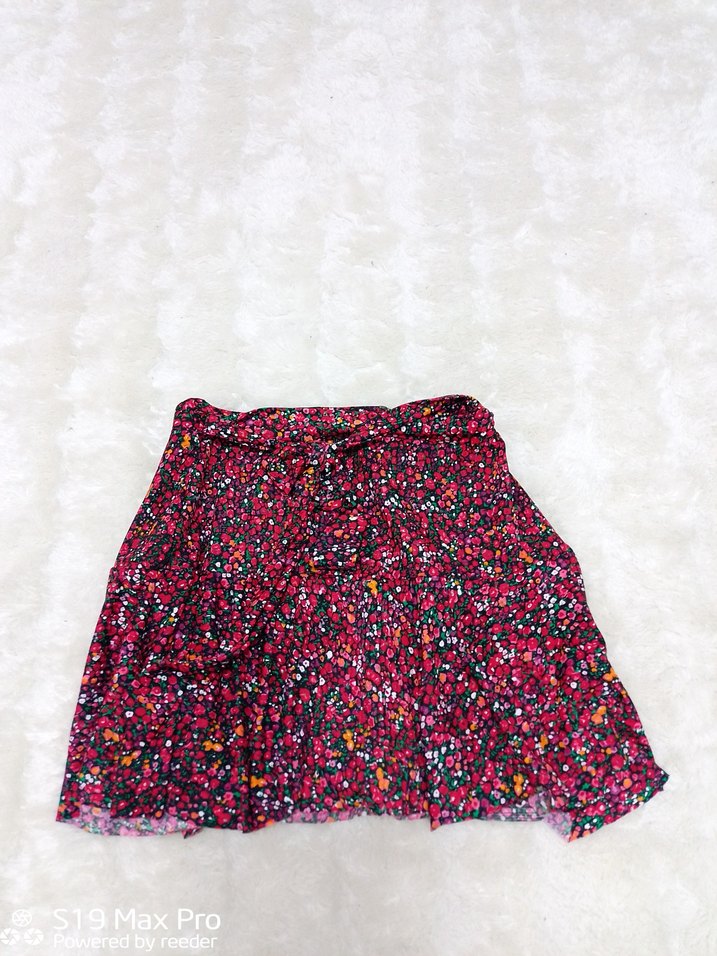 Renkli  Desenli Kadın Mini Etek - Görsel 2