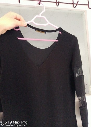 Uzun Kollu Siyah Triko Midi Elbise - Görsel 3