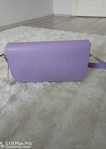 Pastel Mor Deri Kadın Omuz Çantası - Görsel 3