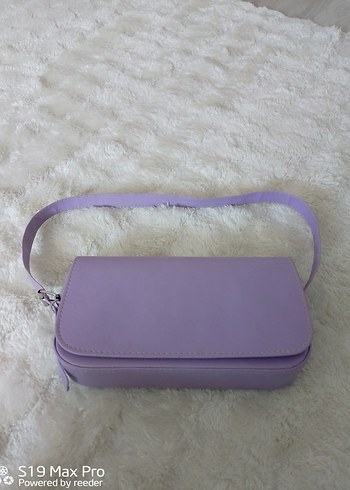 Pastel Mor Deri Kadın Omuz Çantası - Görsel 4