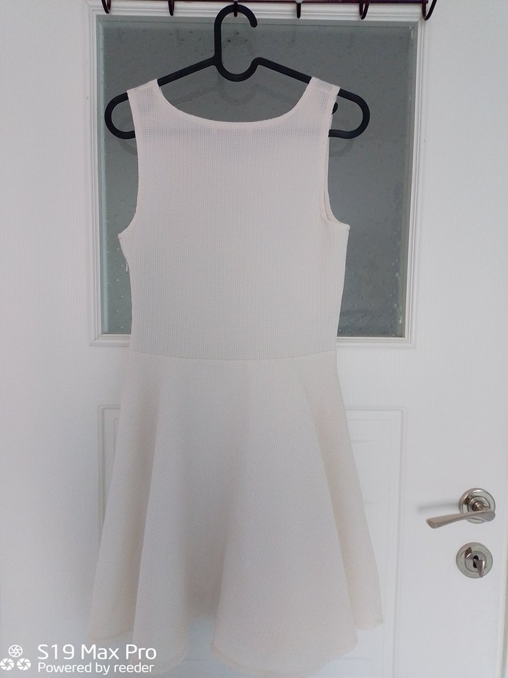 Beyaz Midi Kolsuz Mini Günlük Elbise - Görsel 2