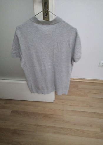 Gri Düğmeli Erkek Triko Tişört L beden boy 66 cm en 48 cm dir. - Görsel 3