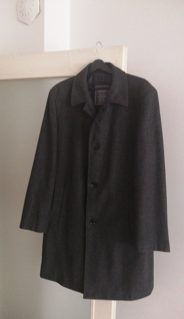 Almanya. Commander marka Gri Düğmeli Erkek Yün Kaban - Görsel 2