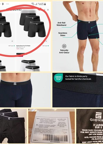 Giovici Erkek Lacivert Bambu boxer - Görsel 2