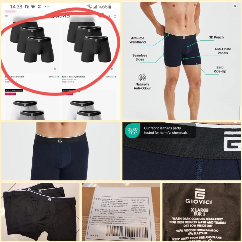 Giovici Erkek Lacivert Bambu boxer - Görsel 2