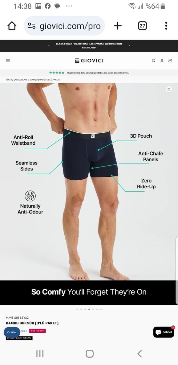 Giovici Erkek Lacivert Bambu boxer - Görsel 4