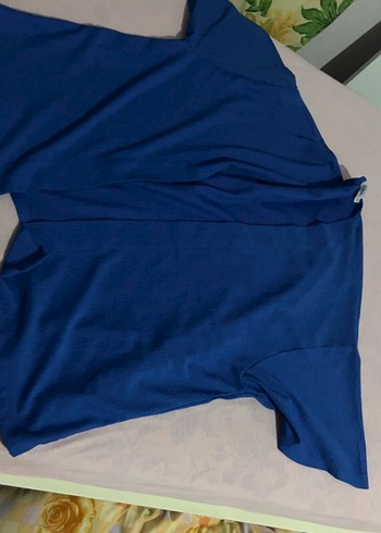 Mavi Yaka Detaylı Hamile Tişörtü - Görsel 2