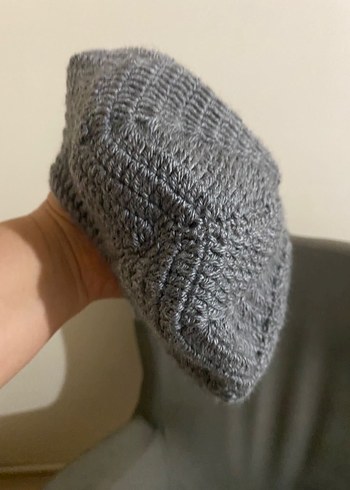 Gri Örgü Kadın Bere - Görsel 2