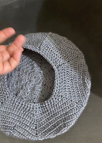 Gri Örgü Kadın Bere - Görsel 4