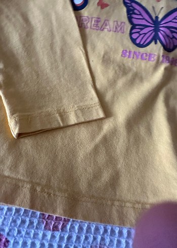 Sarı Kız Çocuk Baskılı Tişört - Görsel 3