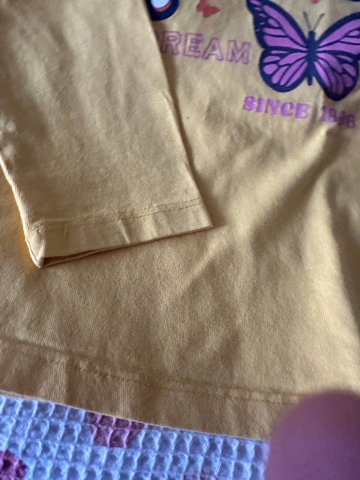 Sarı Kız Çocuk Baskılı Tişört - Görsel 3