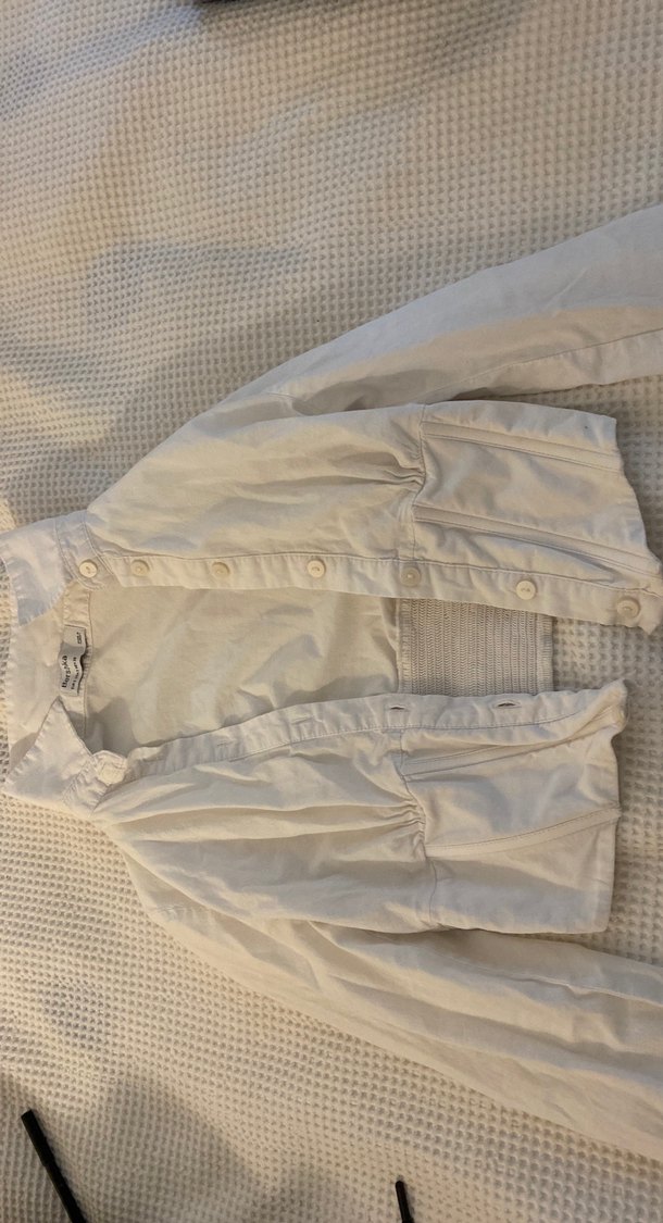 Beyaz uzun kollu korse gömlek - Görsel 3