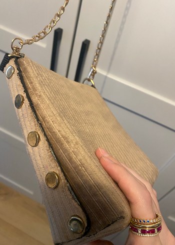 Kahverengi Süet Tokalı Kadın Çanta - Görsel 3