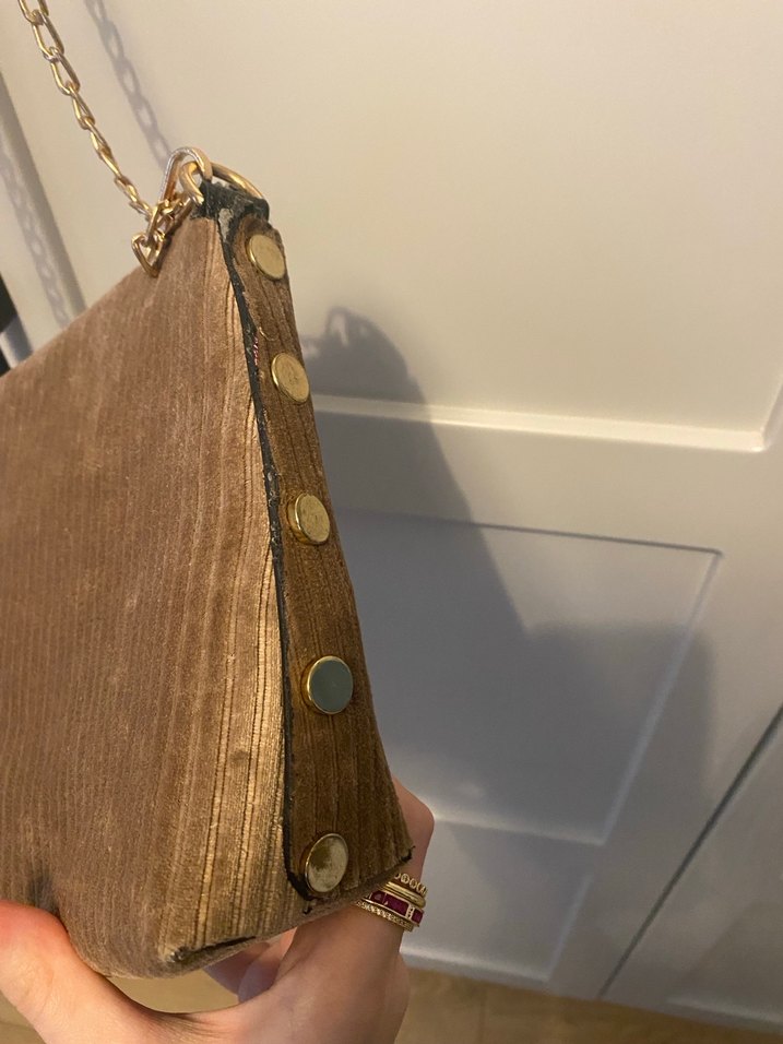 Kahverengi Süet Tokalı Kadın Çanta - Görsel 4