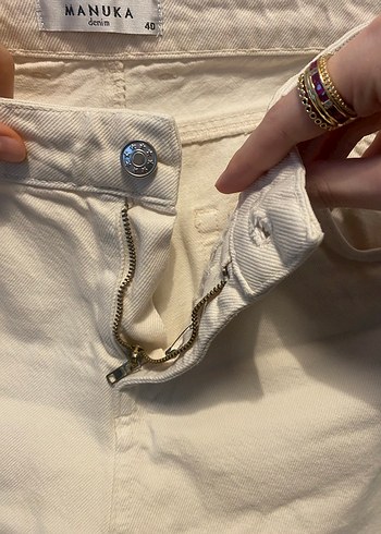 Beyaz Kadın Jean - Görsel 6