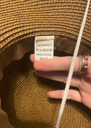 Camel renk büyük hasır şapka - Görsel 5