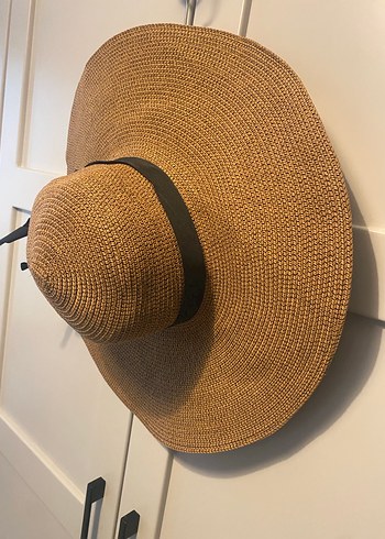 Camel renk büyük hasır şapka - Görsel 3