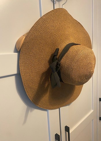 Camel renk büyük hasır şapka - Görsel 2