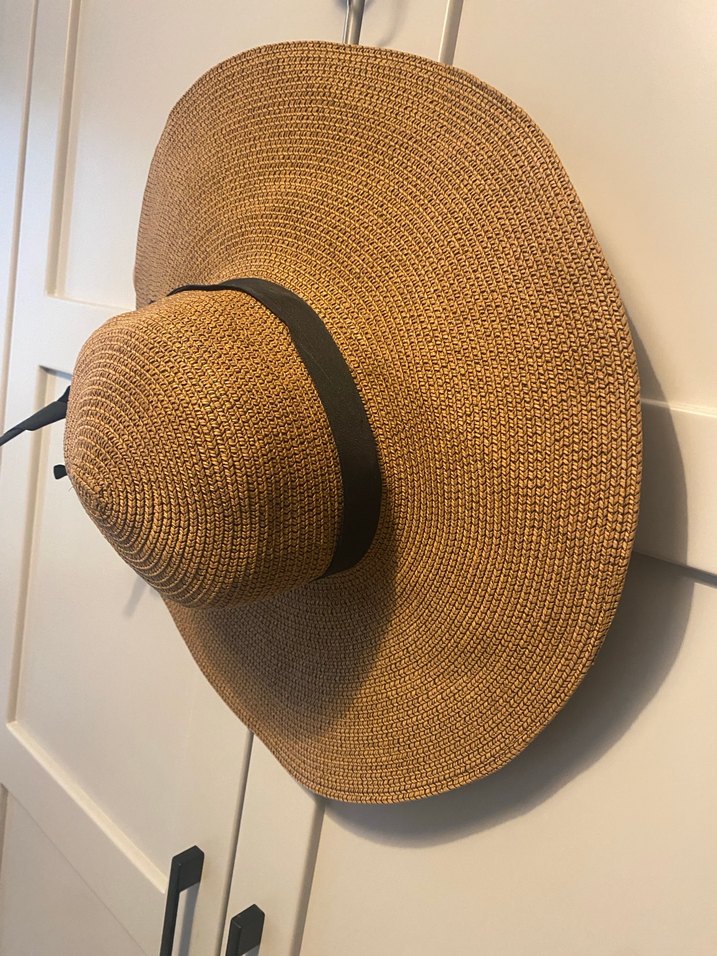 Camel renk büyük hasır şapka - Görsel 3