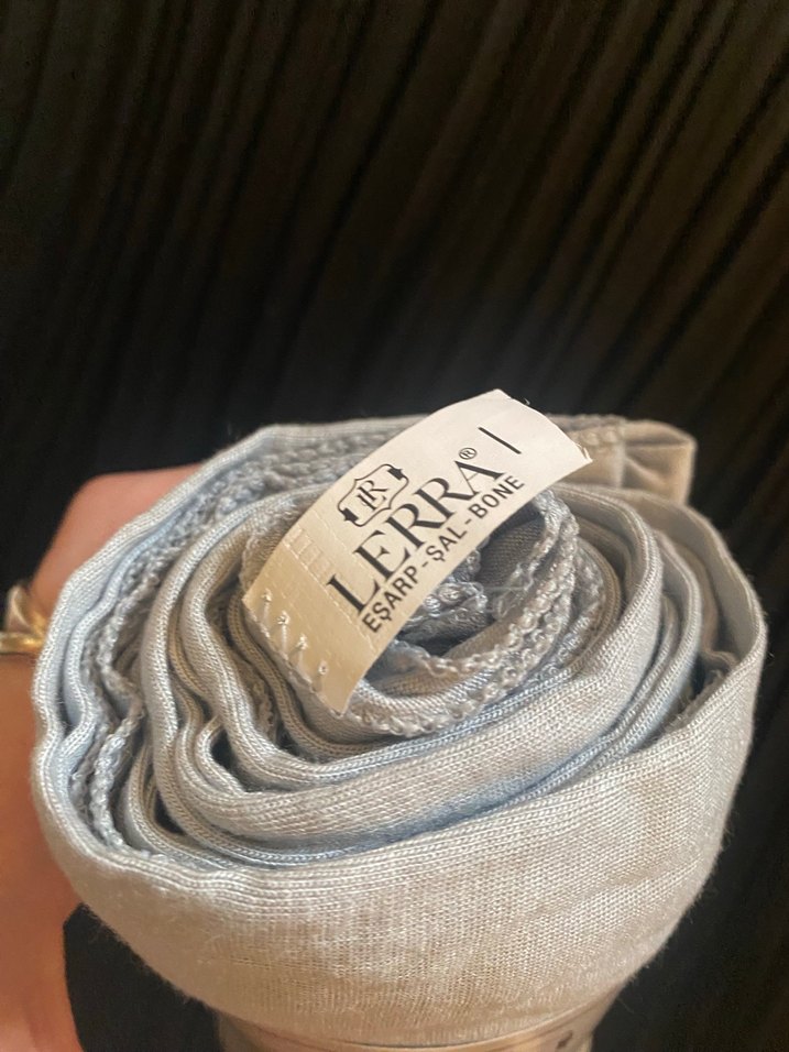 Açık mavi/ gri eşarp  LERRASCA - Görsel 2