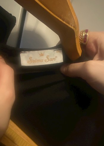 Uzun Siyah Drapeli Kadın Elbise - Görsel 4