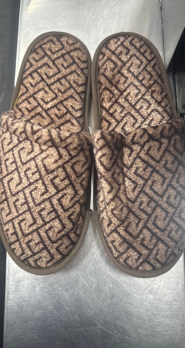 Erkek Örgü Ev Terliği, Kahverengi Yılan Desenli - Görsel 2