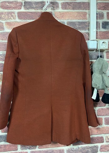 Düğmeli Kiremit Süet Midi erkek Kaban - Görsel 4